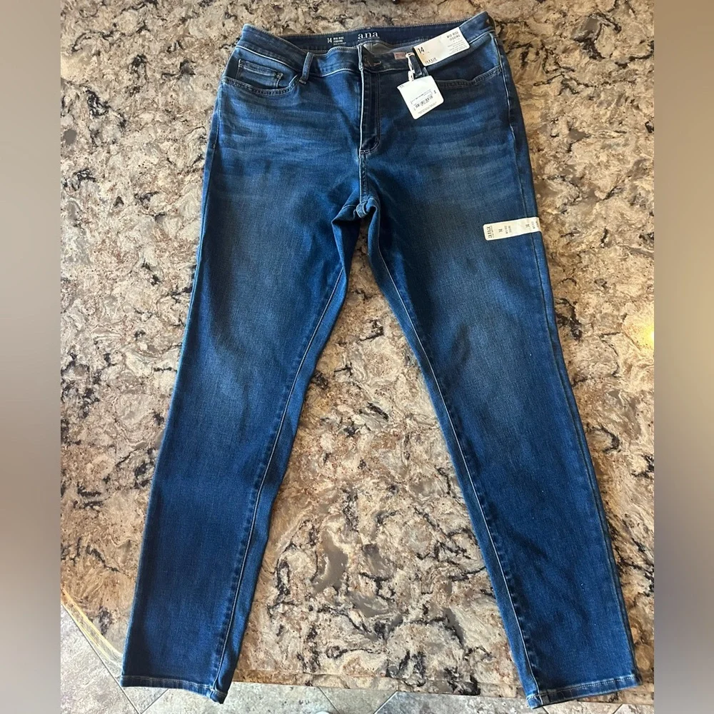 A.N.A. Mid-Rise Jeggings Size 14 New Indigo Blue Jeans - Picture 1 of 10